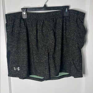 Under Armour 3X Black Running Shorts Patterned Built In Underwear Men’s Unisex